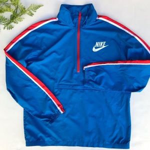 nike windbreaker mens red white and blue